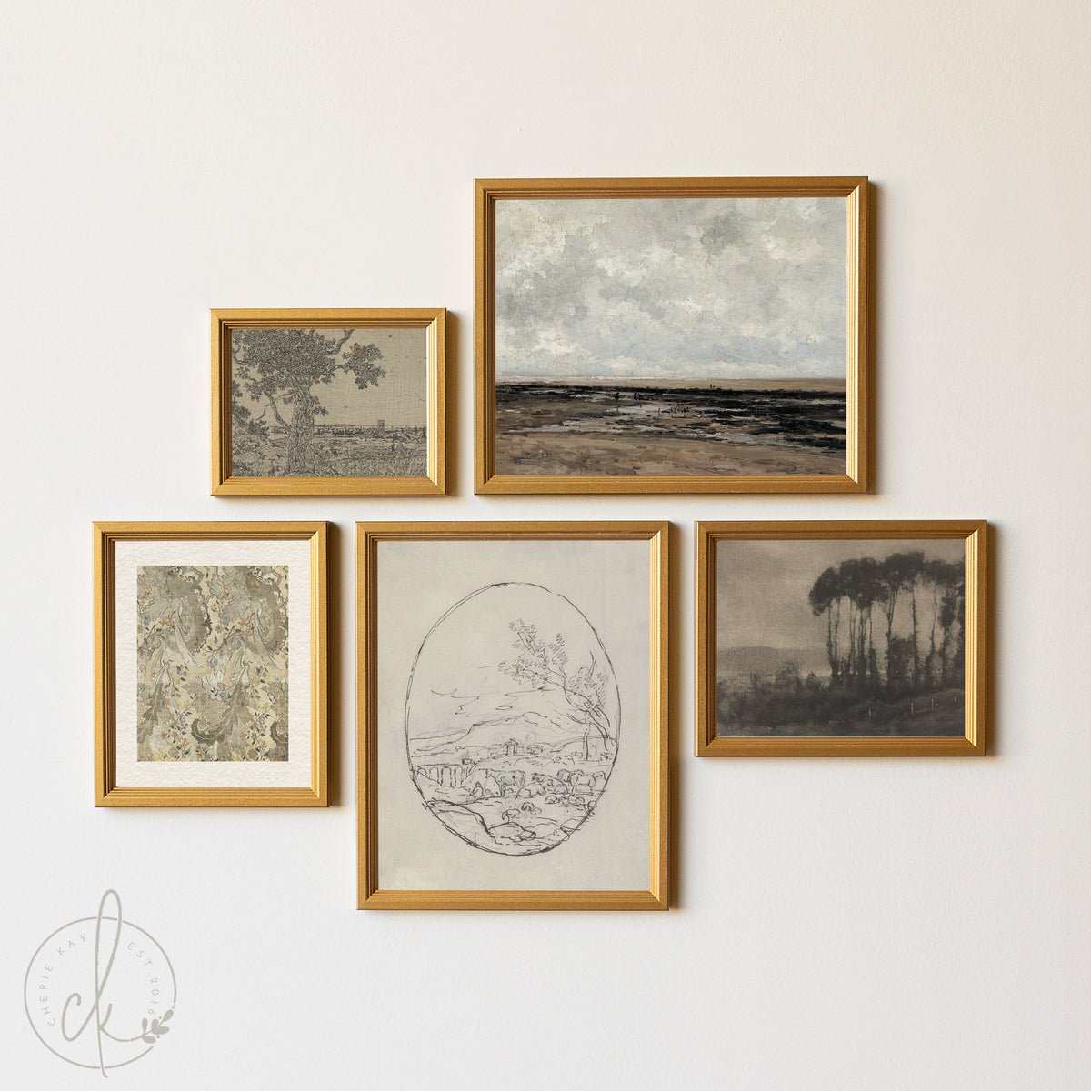 Vintage Paintings Gallery Wall Collection | Coastal, Nature, and Botanical Art | G17