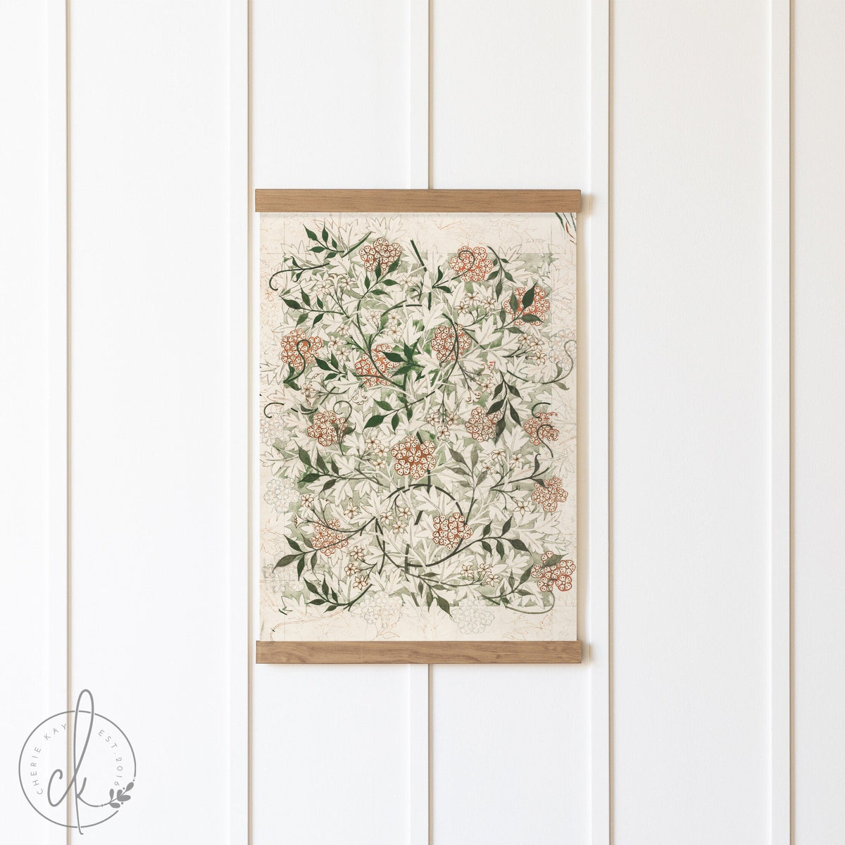 Botanical Tapestry Art | Canvas Tapestry | Vintage Canvas Art | Vintage Textile Art | Canvas Wall Hanging