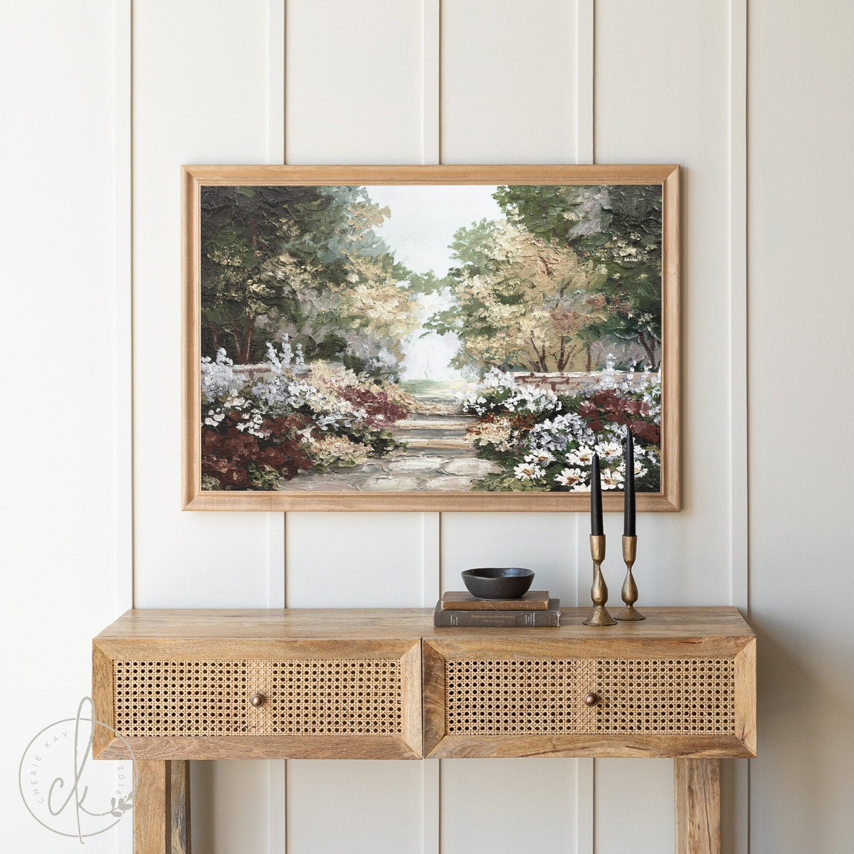 Flower Garden Painting | Wood Framed Canvas | N127