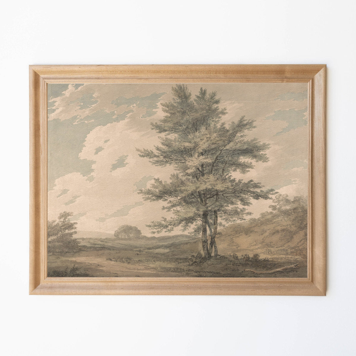 Elegant Vintage Landscape Framed Art | Large Modern Vintage Wall Decor | Antique Style Nature Painting | Unique Gift | N95