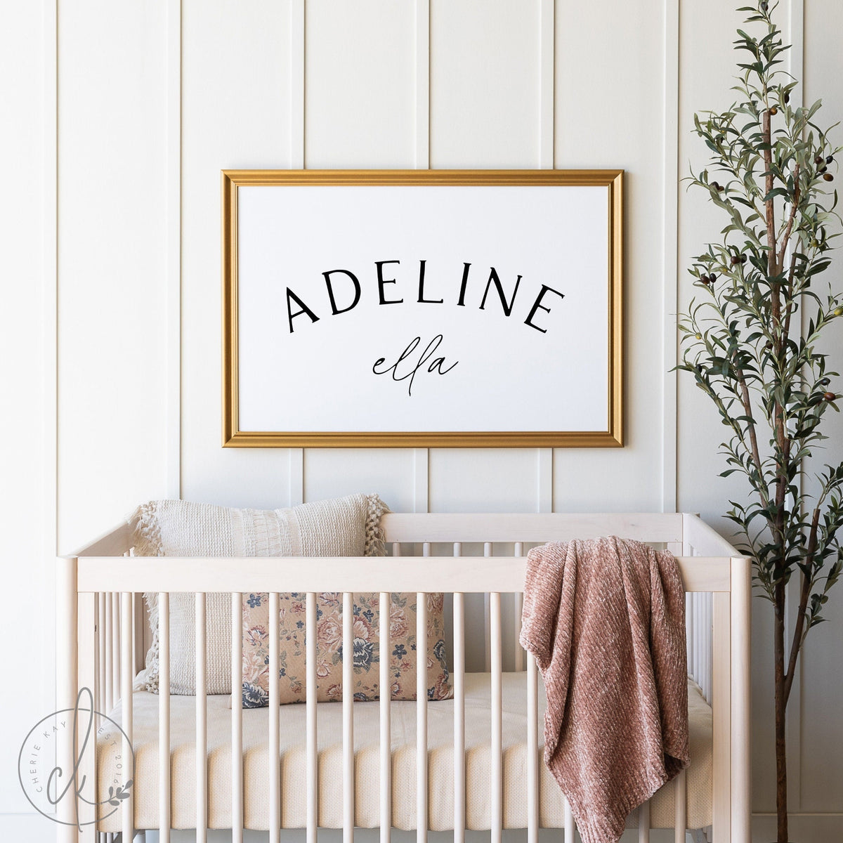 Personalized Girl Name Art | Wood Framed Canvas