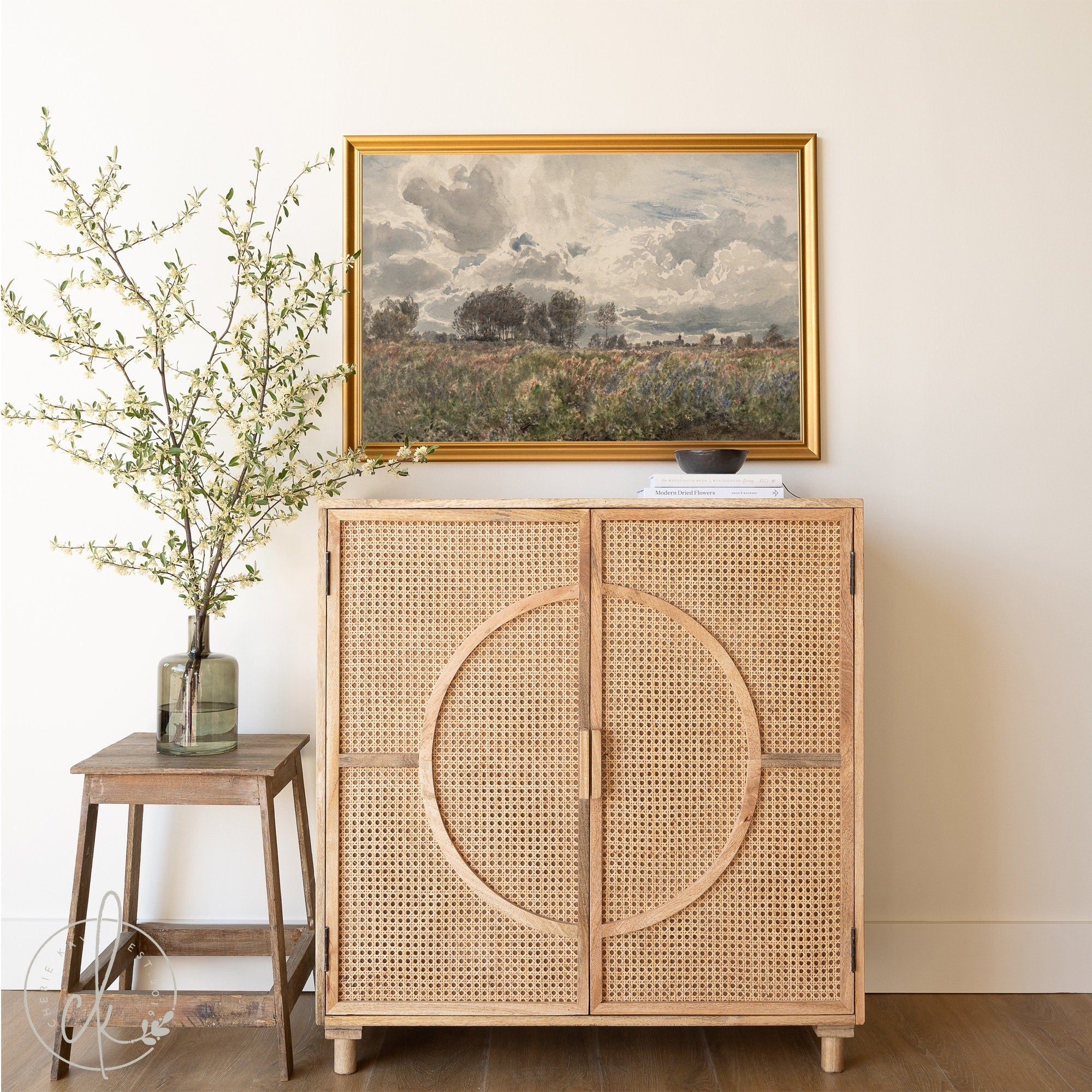 Vintage Wildflower Field | Wood Framed Canvas