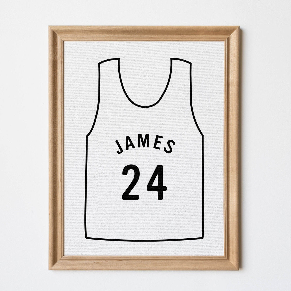 Personalized Basketball Jersey Wall Decor | Wood Framed Canvas | Boy Room Ideas | Sports Theme Decor | Custom Boy Name Sign | James