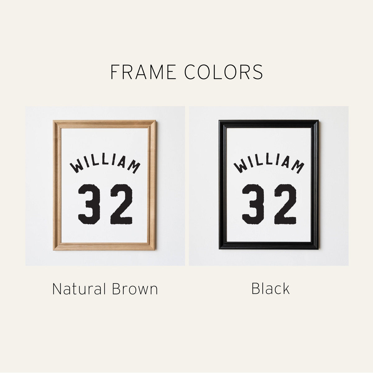 Sports Jersey Name And Number Decor | Wood Framed Canvas | Boy Room Decor | Vintage Sports Theme | Personalized Decor | William