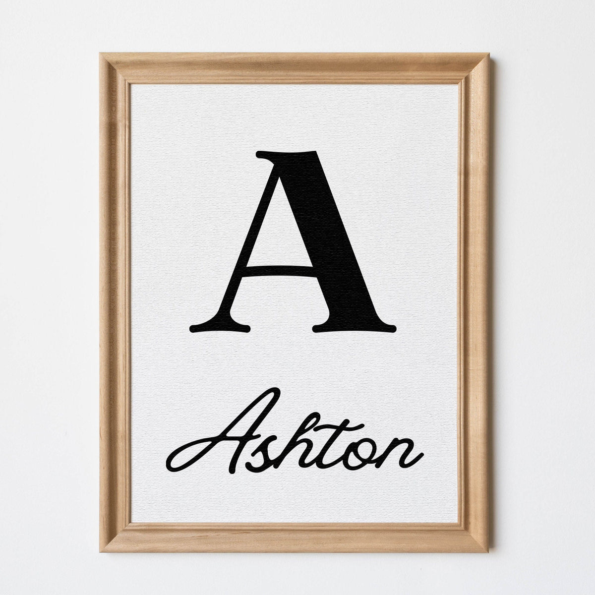 Personalized Nursery Wall Art | Custom Name Sign | Initial and Name Print | Kids Room Decor | Baby Shower Gift | Ashton