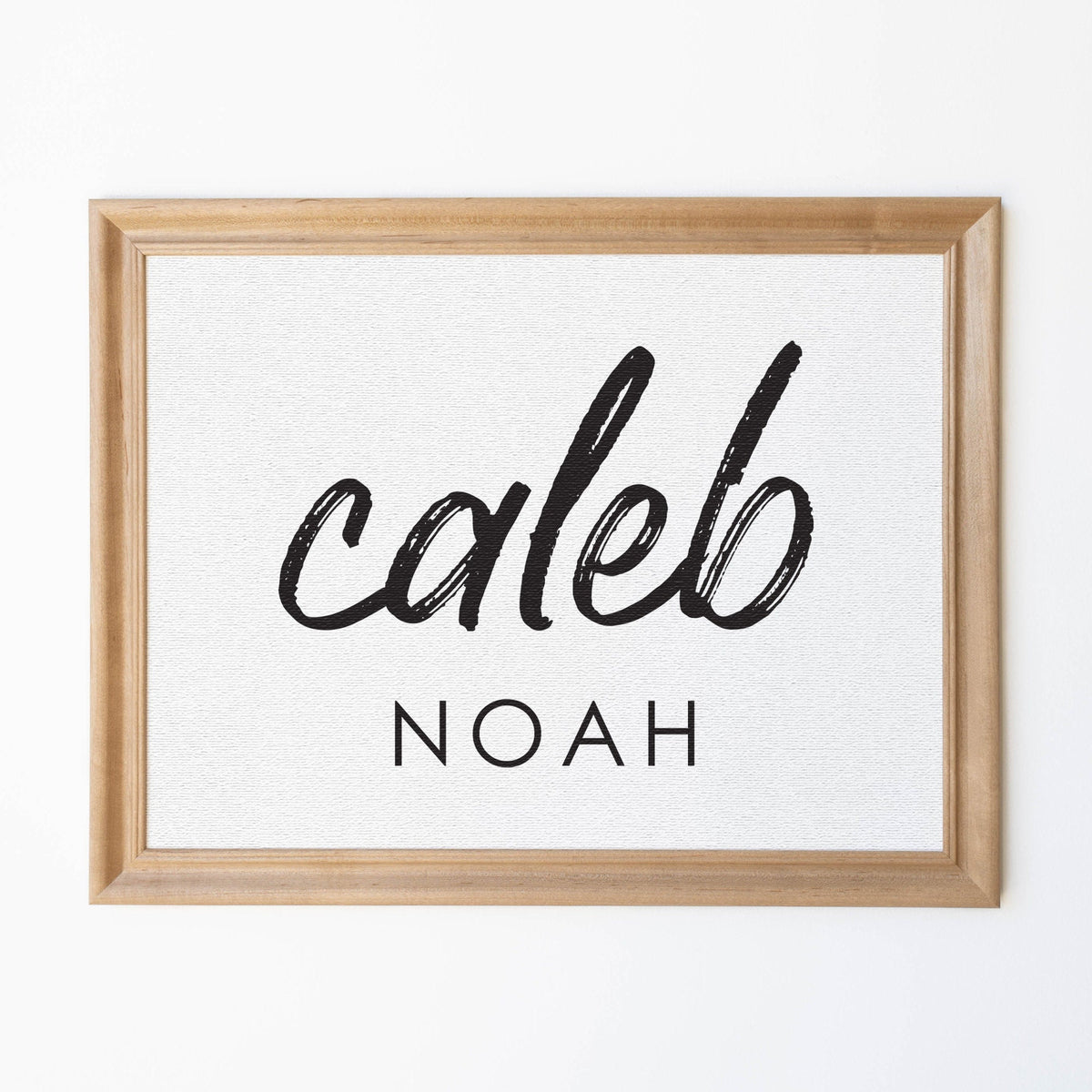 Personalized Nursery Name Sign, Custom Wood Framed Wall Art, Boys Room Decor, Toddler Name Sign, Playroom Wall Art | Caleb Noah