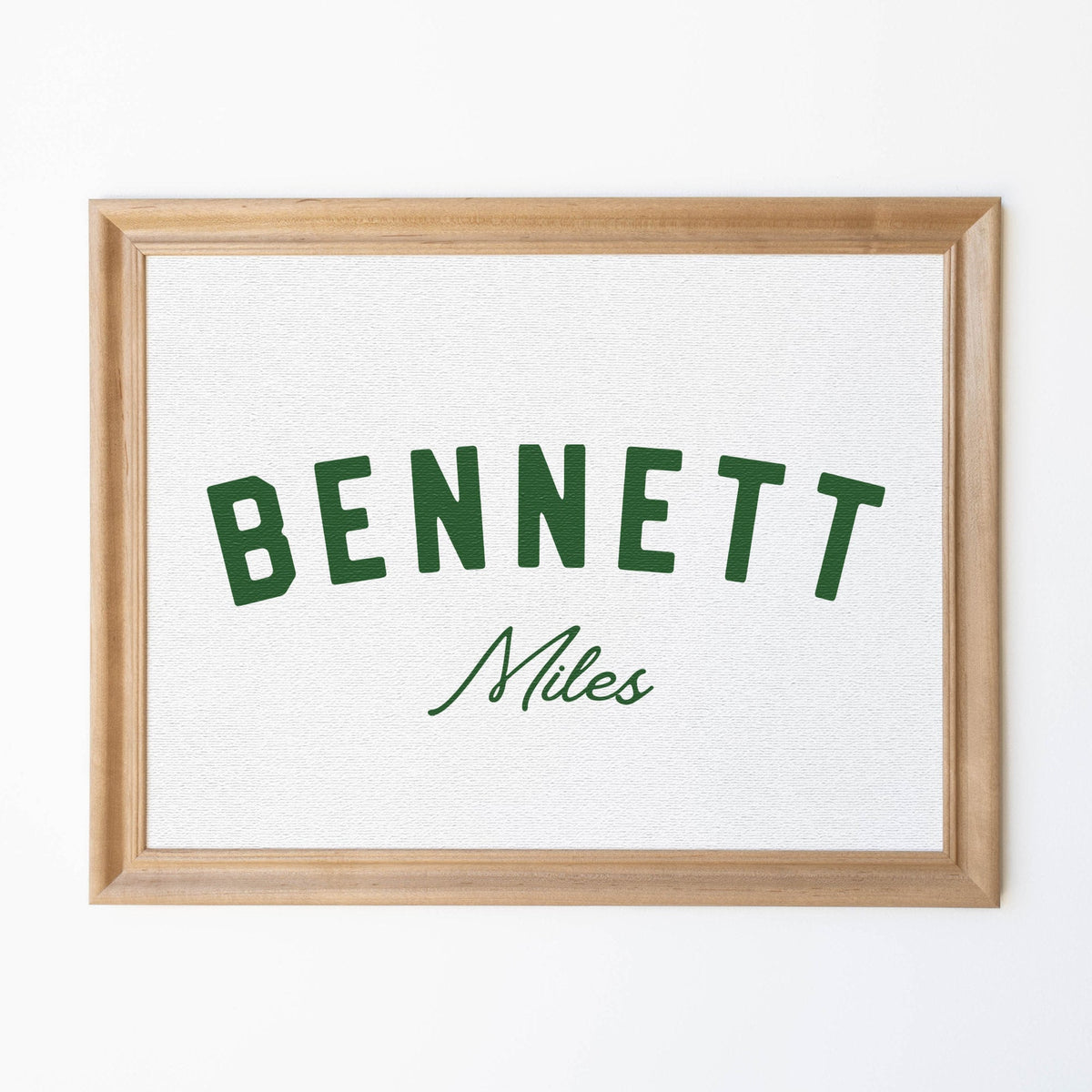 Personalized Kids Room Decor | Wood Framed Canvas | Nursery Name Wall Art | Above Crib Wall Decor | Boy Room Art | Bennett Miles