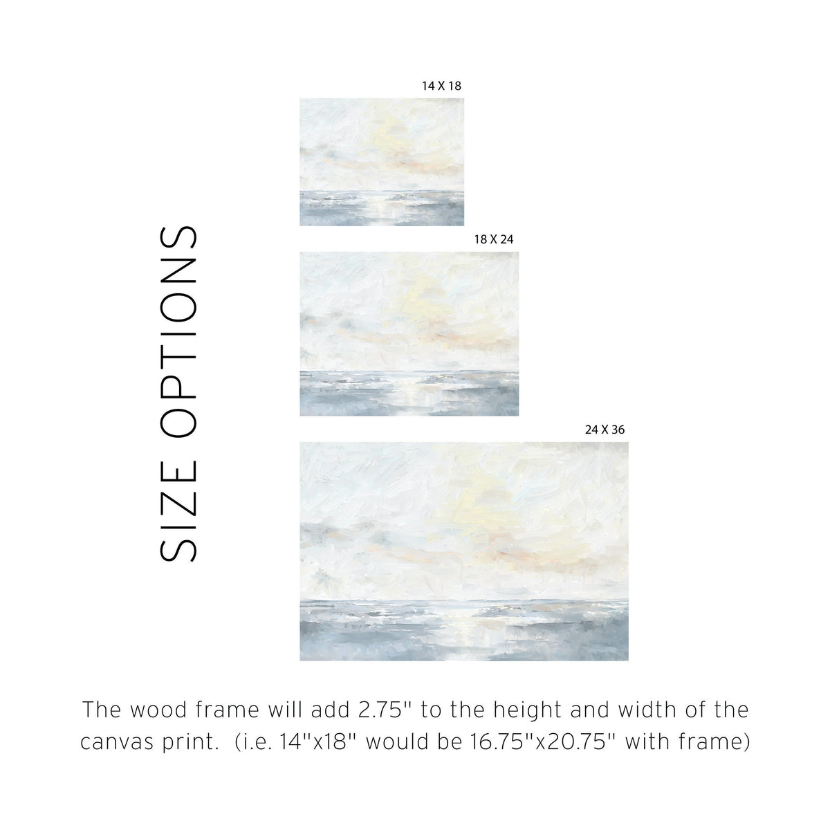 Ocean Sunrise Painting | Wood Framed Canvas | N207