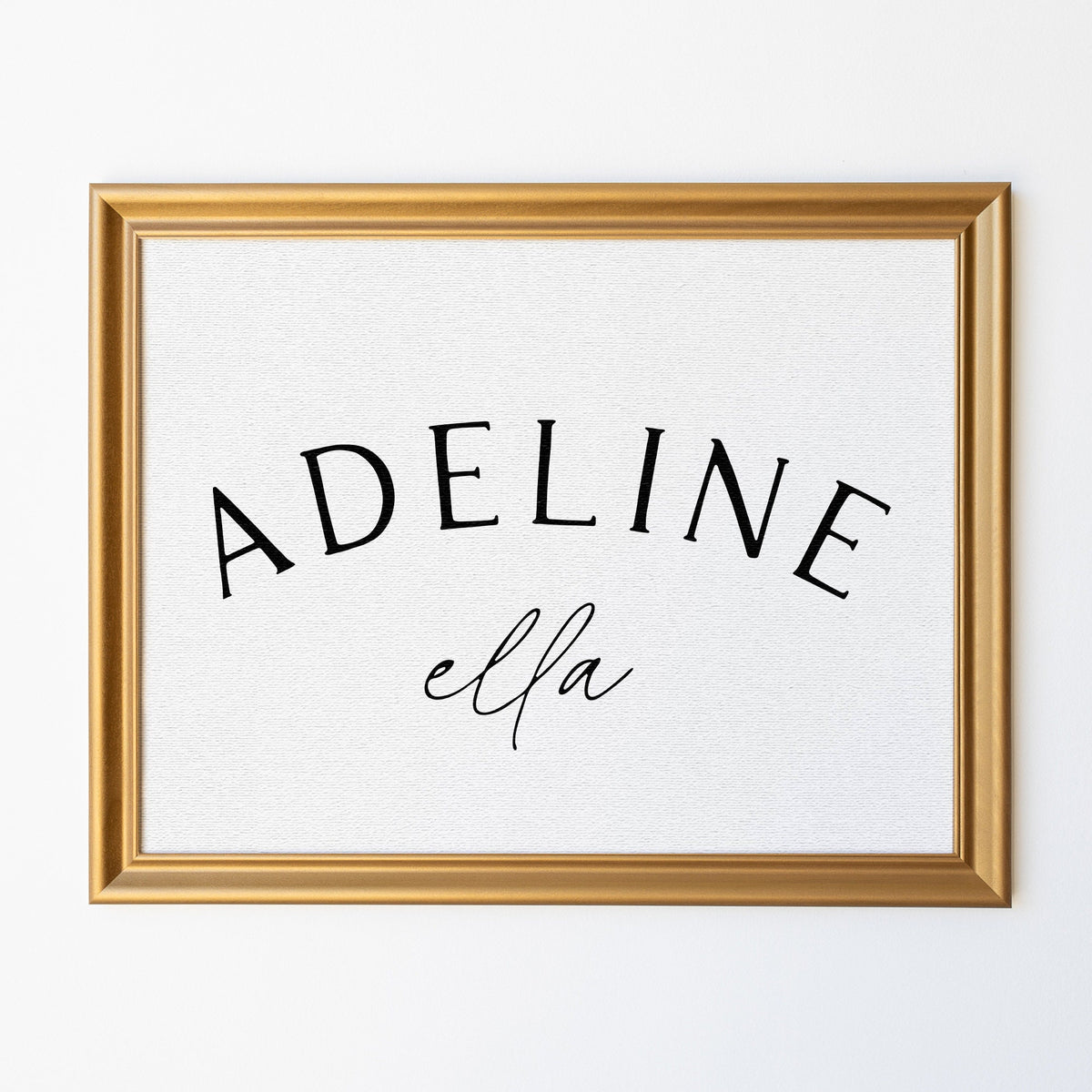 Personalized Girl Name Art | Wood Framed Canvas | Nursery Name Art | Personalized Baby Shower Gift | Vintage Nursery Decor | Adeline Ella