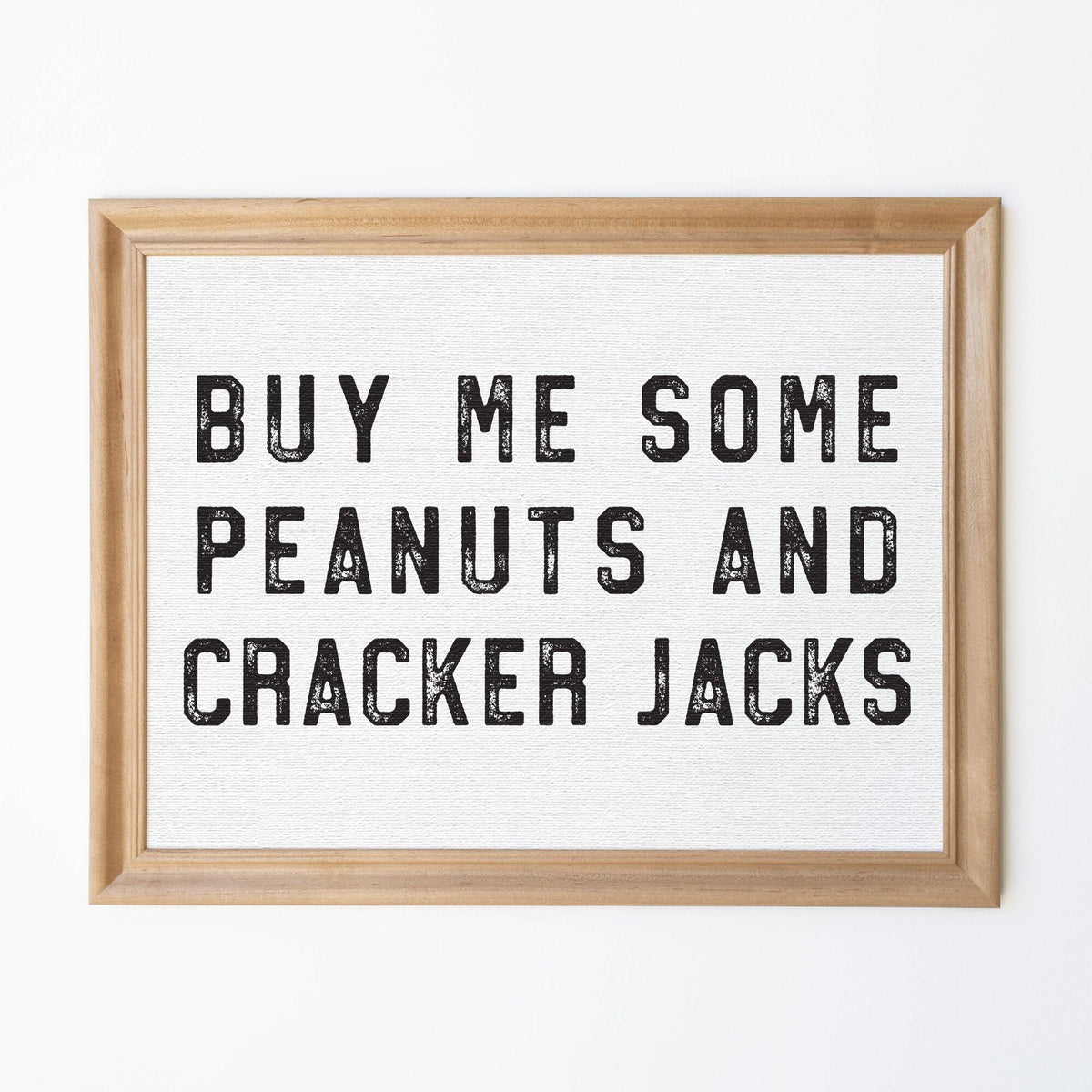 Buy Me Some Peanuts And Cracker Jacks | Wood Framed Canvas | Baseball Theme Wall Art | Boy Nursery Wall Decor | Baseball Song Lyric Art