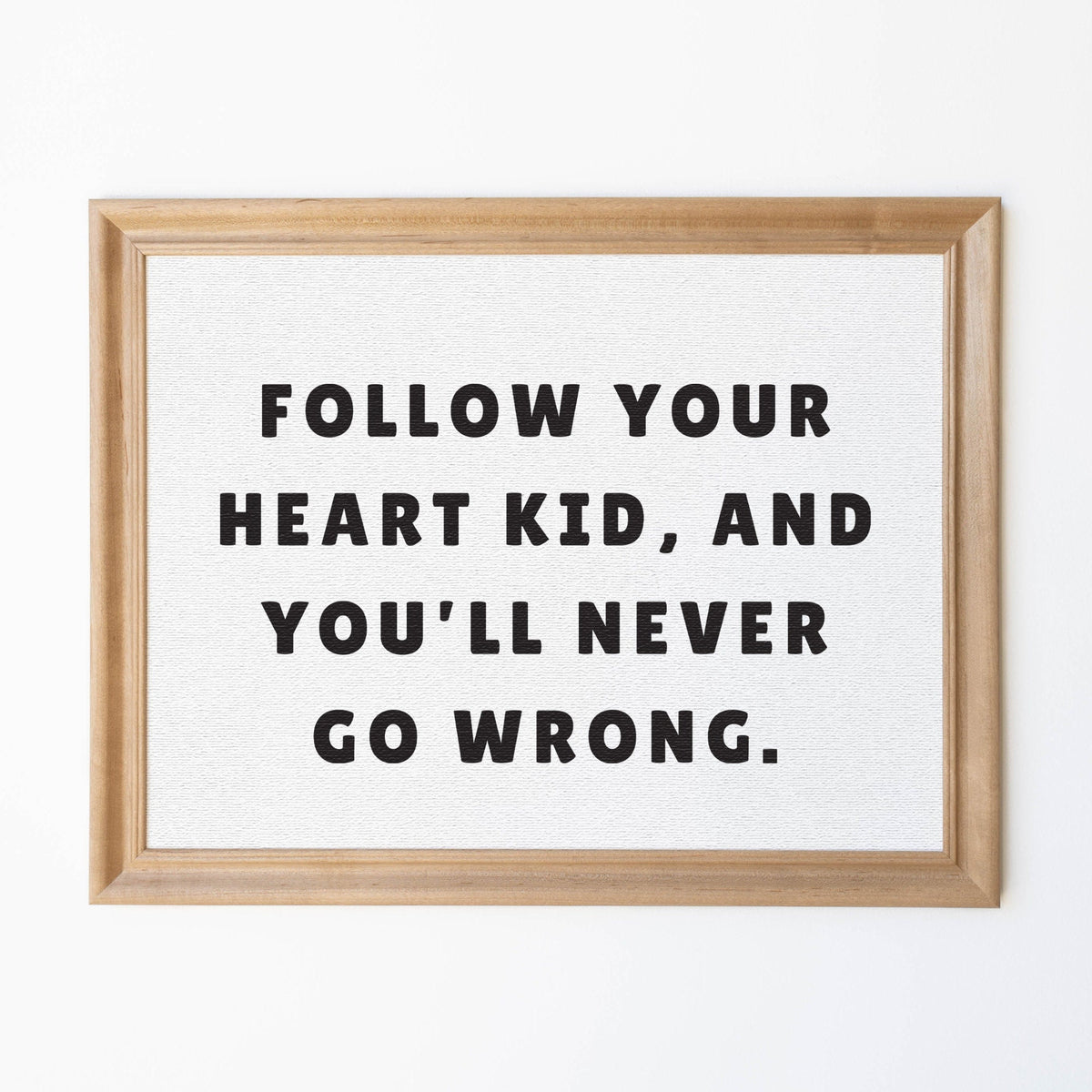 Follow Your Heart Kid | Wood Framed Canvas | Kids Room Decor Ideas | Sandlot Quote | Inspirational Wall Decor | Baseball Theme Decor | D1