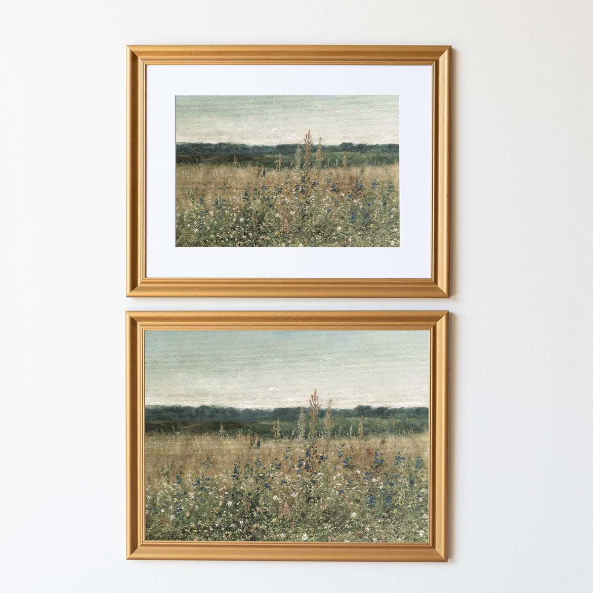 Vintage Wildflower Field Painting | Wood Framed Canvas | N117