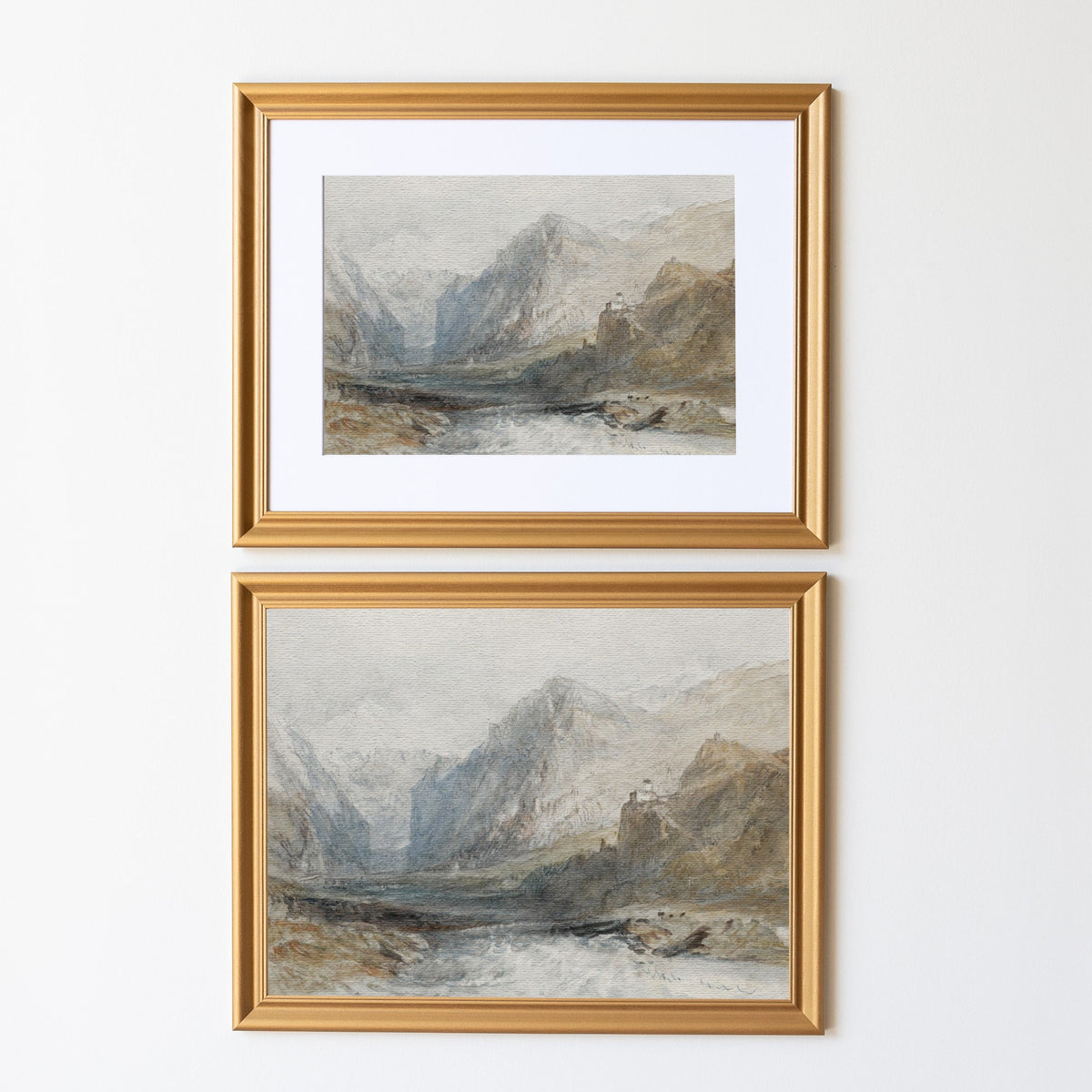 Vintage Mountains Painting | Wood Framed Canvas | N63