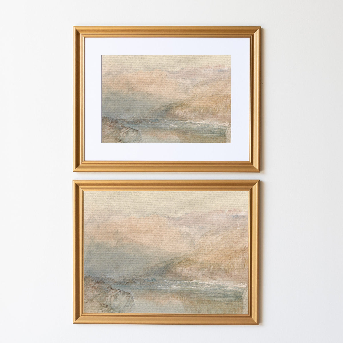 Muted Mountain Landscape Painting | Wood Framed Canvas | N113