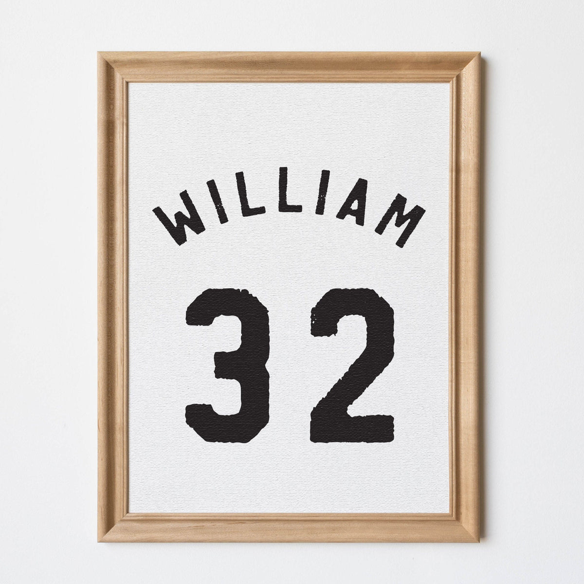 Sports Jersey Name And Number Decor | Wood Framed Canvas | Boy Room Decor | Vintage Sports Theme | Personalized Decor | William