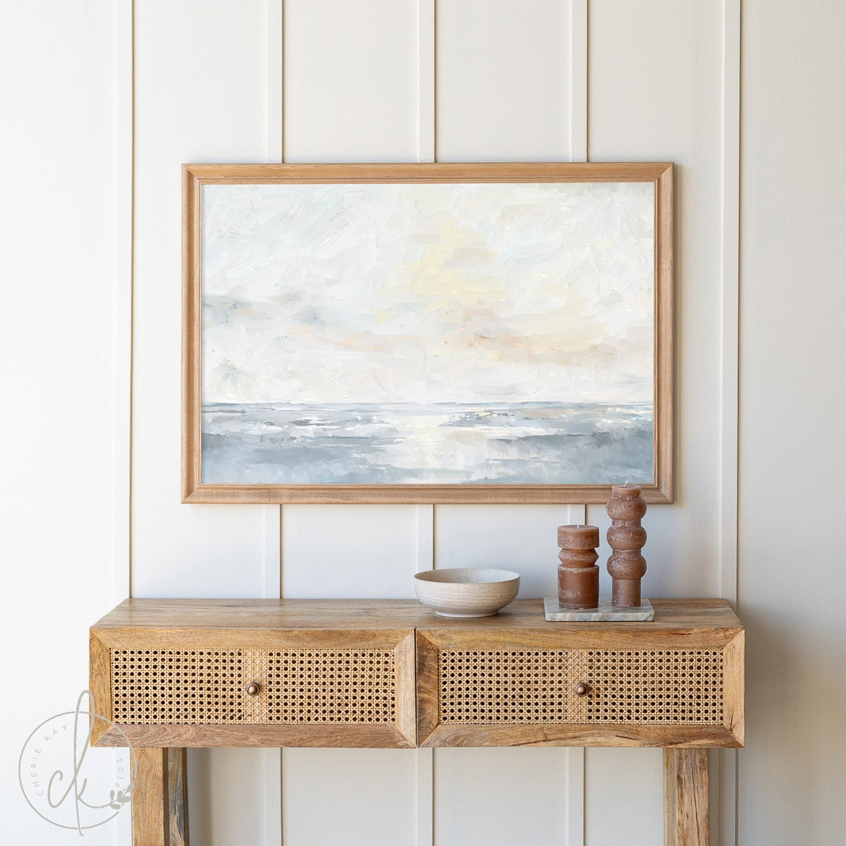 Ocean Sunrise Painting | Wood Framed Canvas