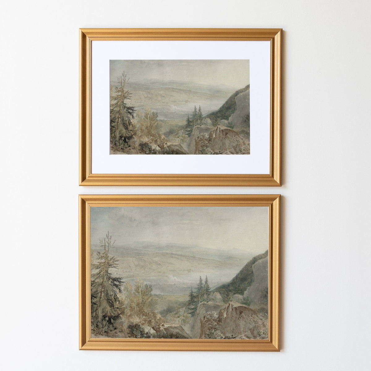 Vintage Alpine Vista Artwork | Wood Framed Canvas | N73