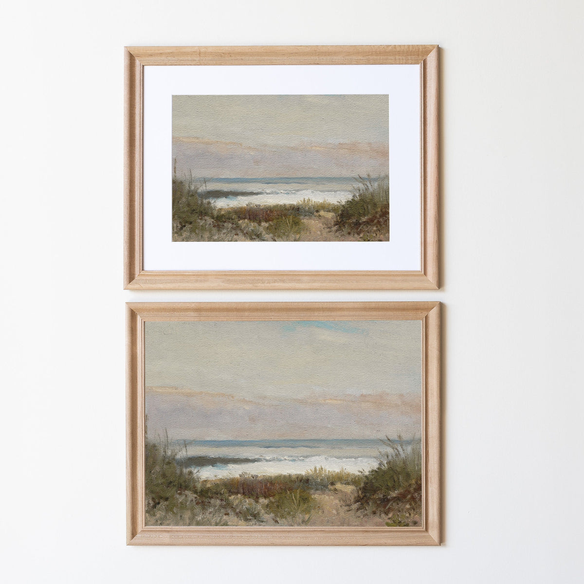 Vintage Coastal Painting | Wood Framed Canvas | N67