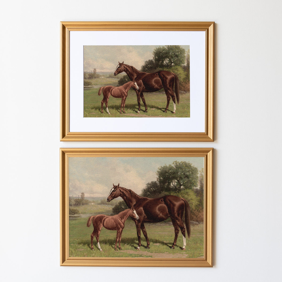 Vintage Horse Painting | Wood Framed Canvas | N82