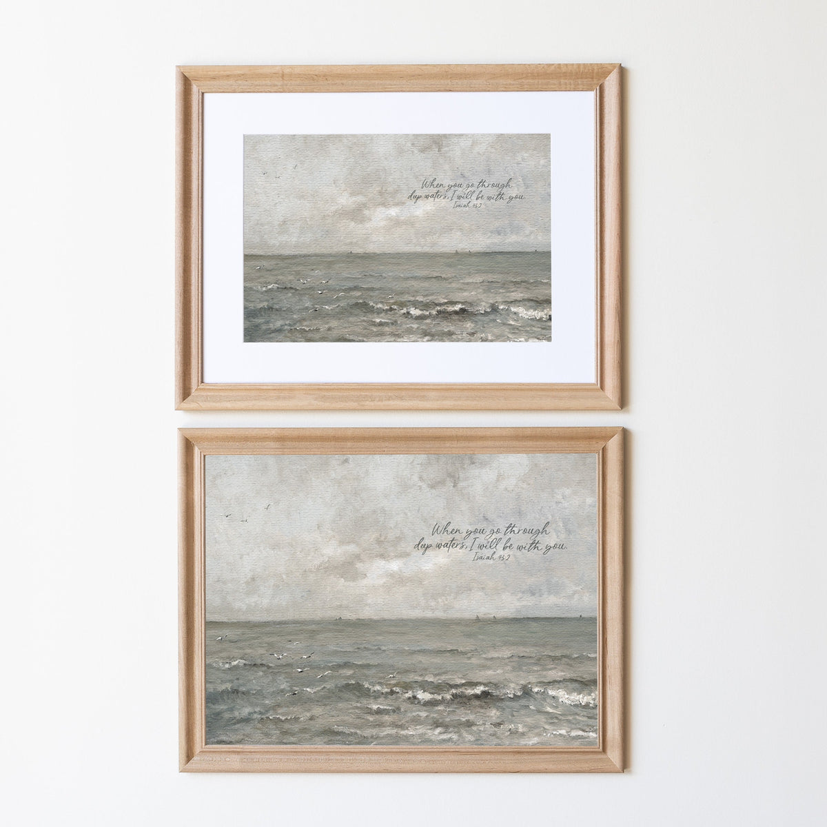 When You Go Through Deep Waters | Ocean Painting | Wood Framed Canvas | N118