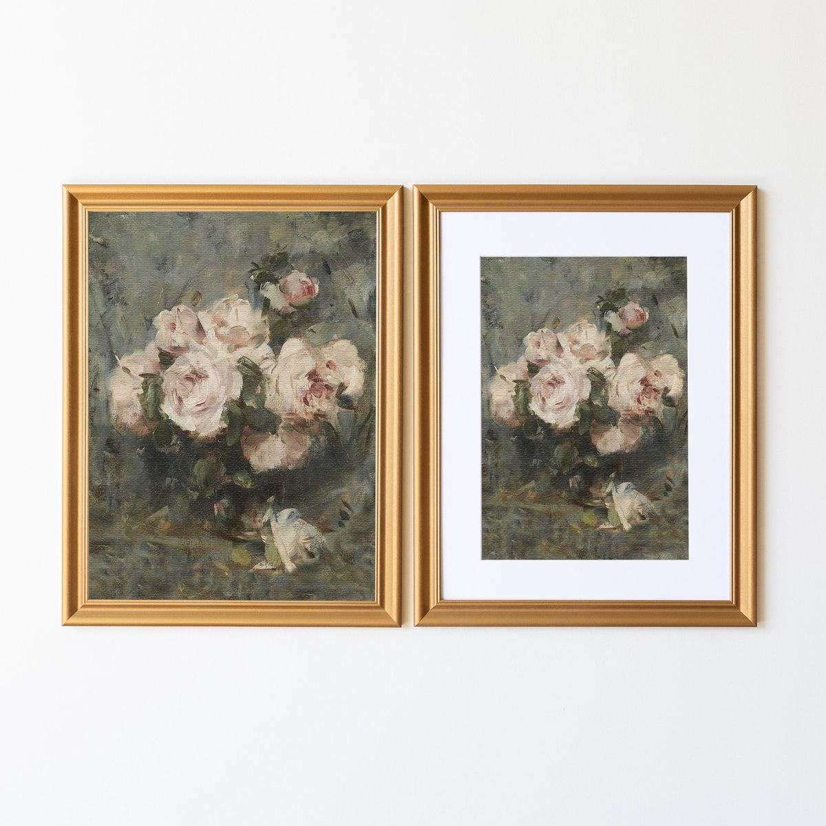 Vintage Still Life Roses Painting | Wood Framed Canvas | N84