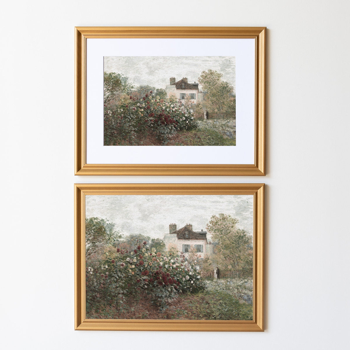 Cottage With Flower Garden | Wood Framed Canvas | N131