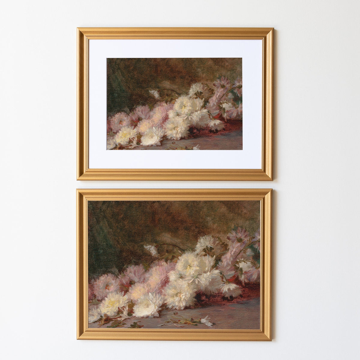 Pink Chrysanthemums Painting | Wood Framed Canvas | N122