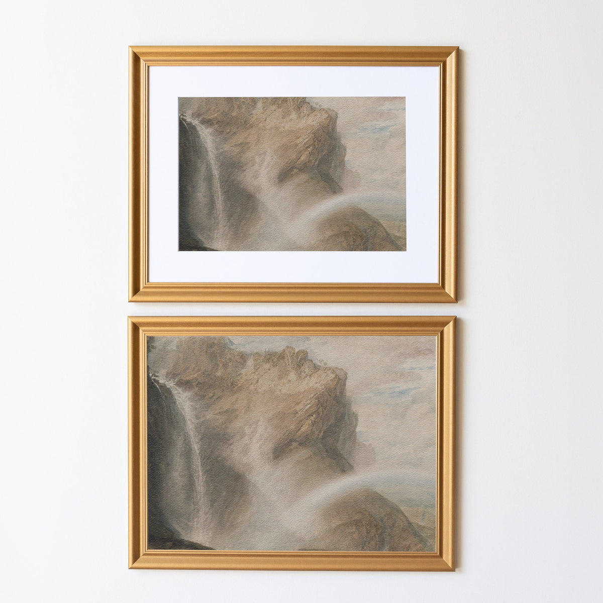 Mountain Waterfall Painting | Wood Framed Canvas | N57