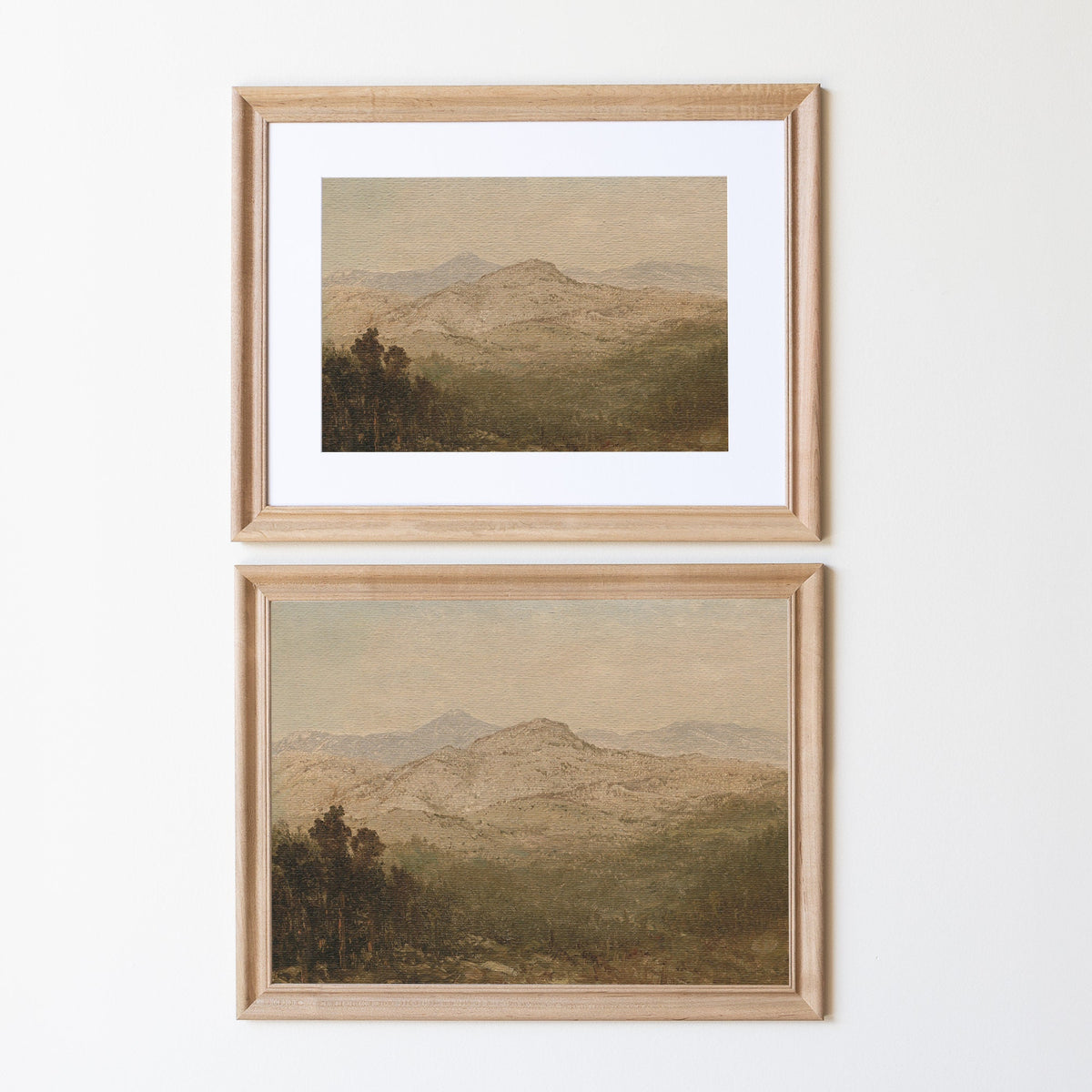 Vintage Mountain Landscape Painting | Wood Framed Canvas | N121