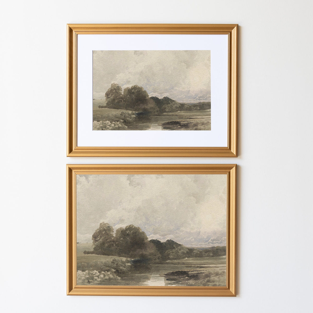 Vintage Country Landscape Wall Art | Wood Framed Canvas | N74