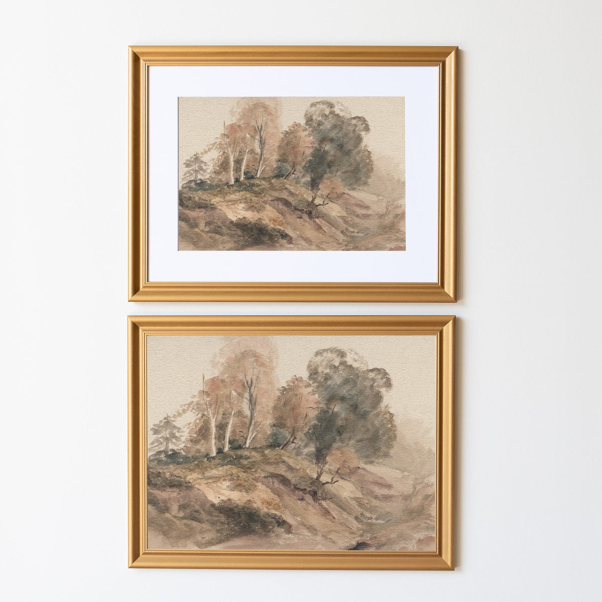 Trees On A Bank Vintage Painting | Wood Framed Canvas | N116