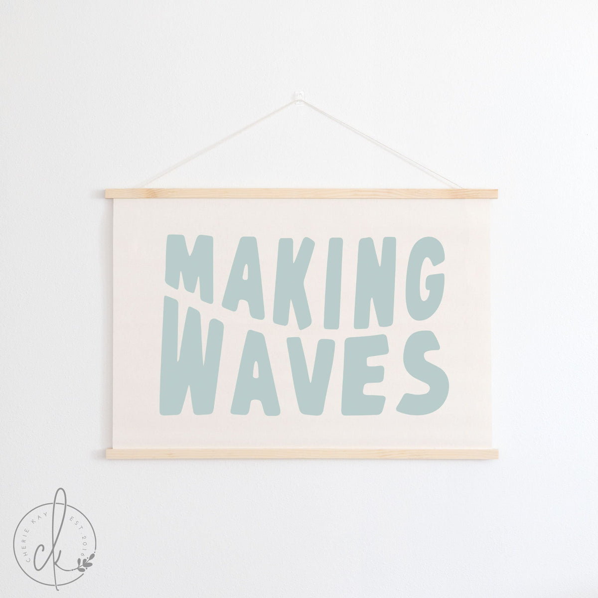 Making Waves Canvas Flag | Ocean Themed Decor | Coastal Beach House Sign | Surf Wall Art | 11