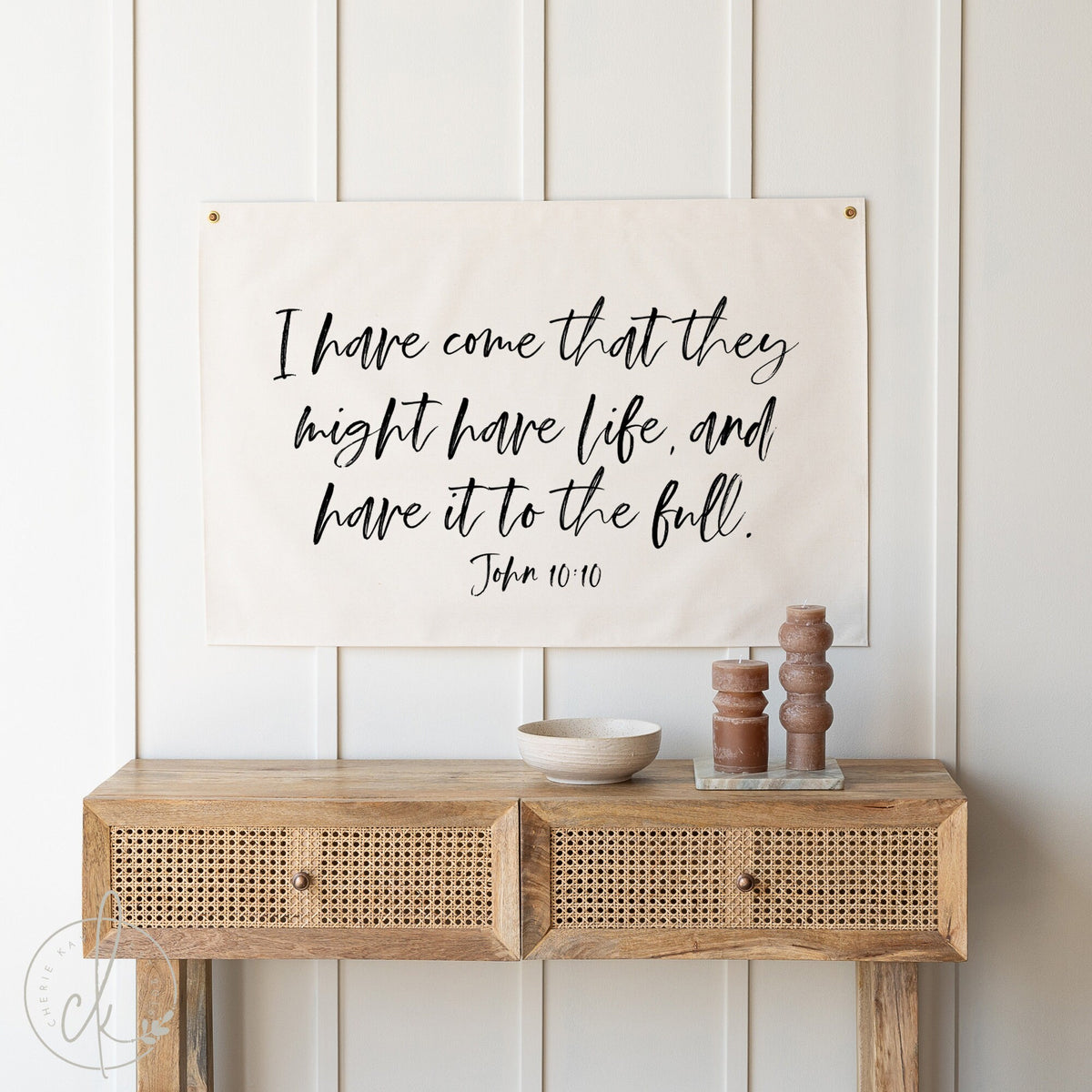 Inspirational Christian Wall Decor | John 10:10 Bible Verse Canvas | Scripture Art for Living Room or Entryway | Encouraging Decor | 19