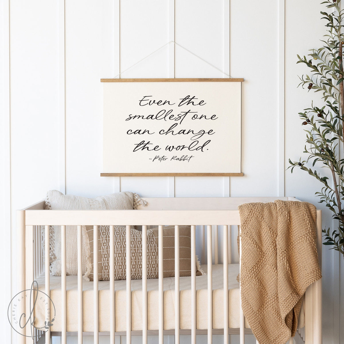 Inspirational Nursery Canvas Sign | Peter Rabbit Quote Wall Art | Baby Room Decor | Gift for Baby Shower | 23