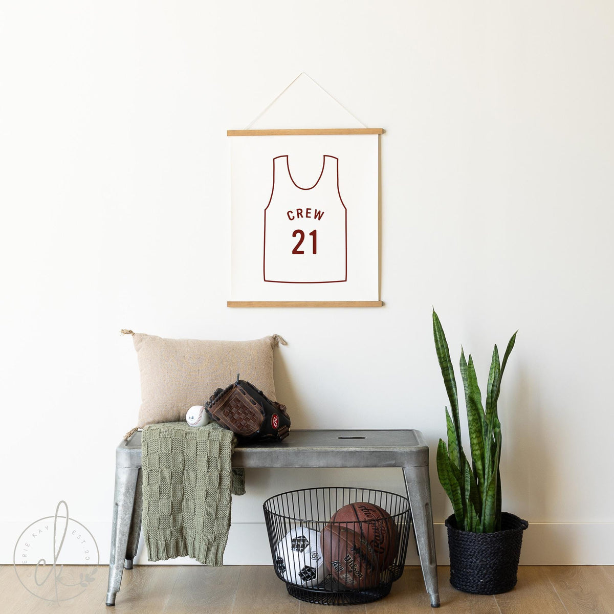 Custom Basketball Jersey Canvas Sign | Personalized Name &amp; Number Wall Art for Boys, Nursery Decor, or Teen Room | James | 43