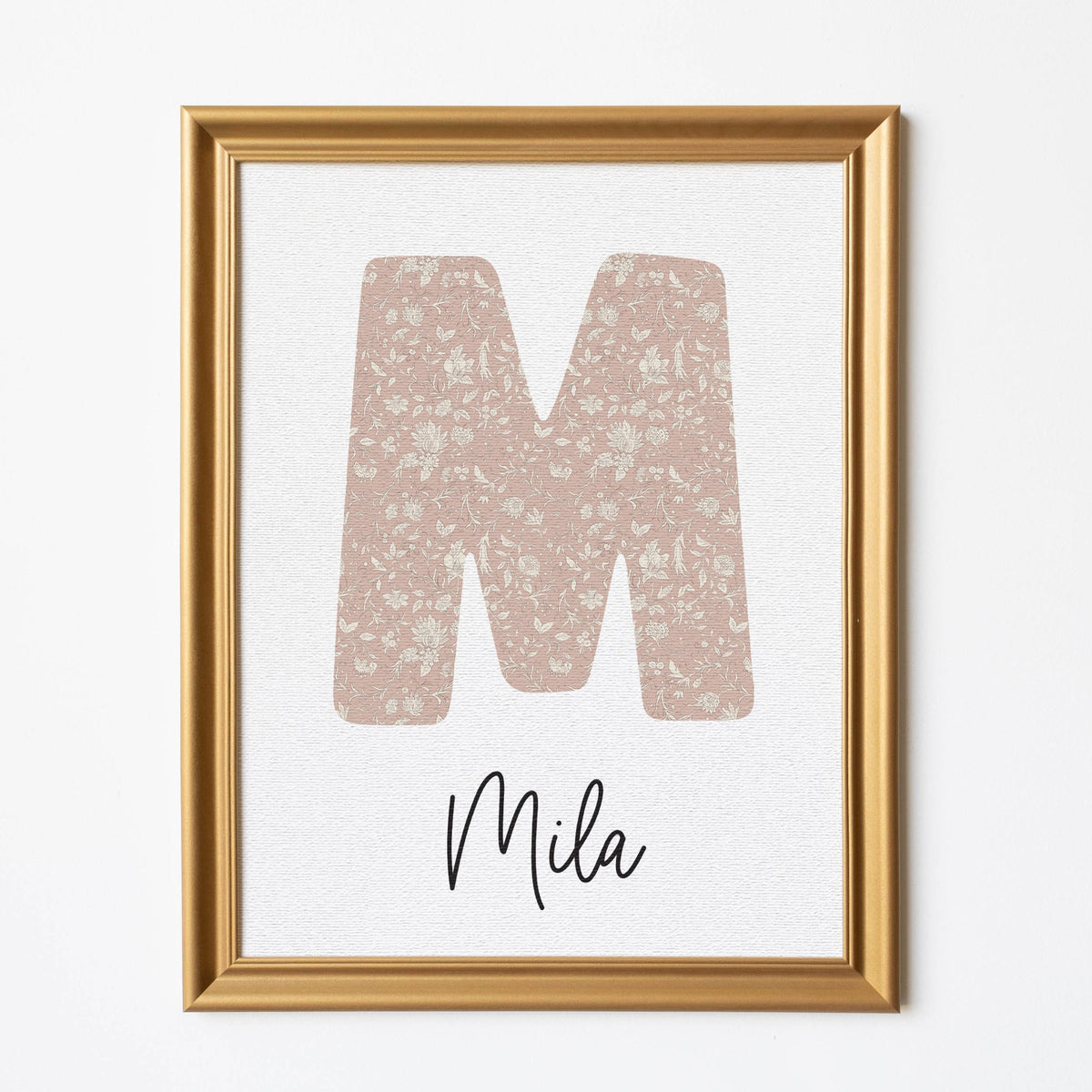 Personalized Floral Monogram Wall Art for Girls Room | Custom Name Sign for Nursery Decor | Baby Shower Gift Idea | Kids Room Decor | Addy