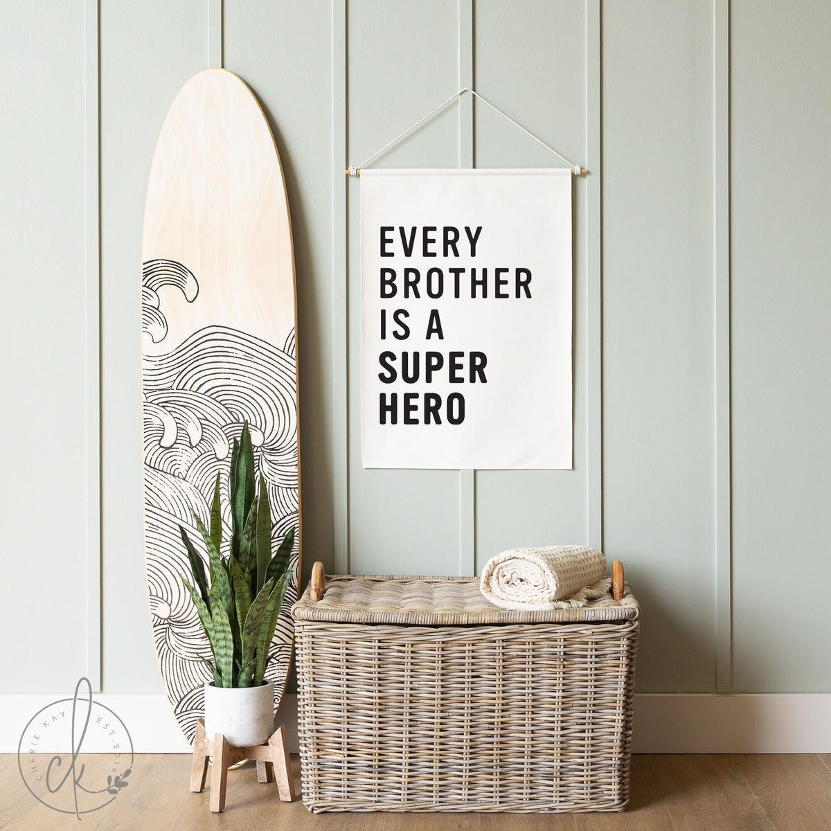 Every Brother is a Super Hero Canvas Print | Inspirational Wall Art for Boys&#39; Room | Brothers Gift | Nursery Decor | 21