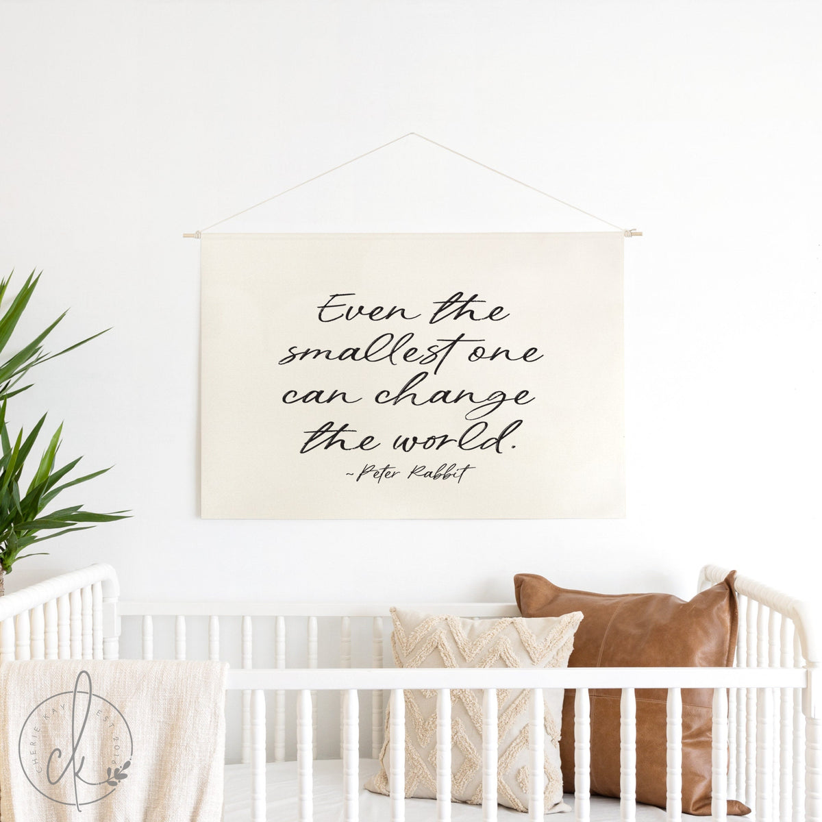 Inspirational Nursery Canvas Sign | Peter Rabbit Quote Wall Art | Baby Room Decor | Gift for Baby Shower | 23