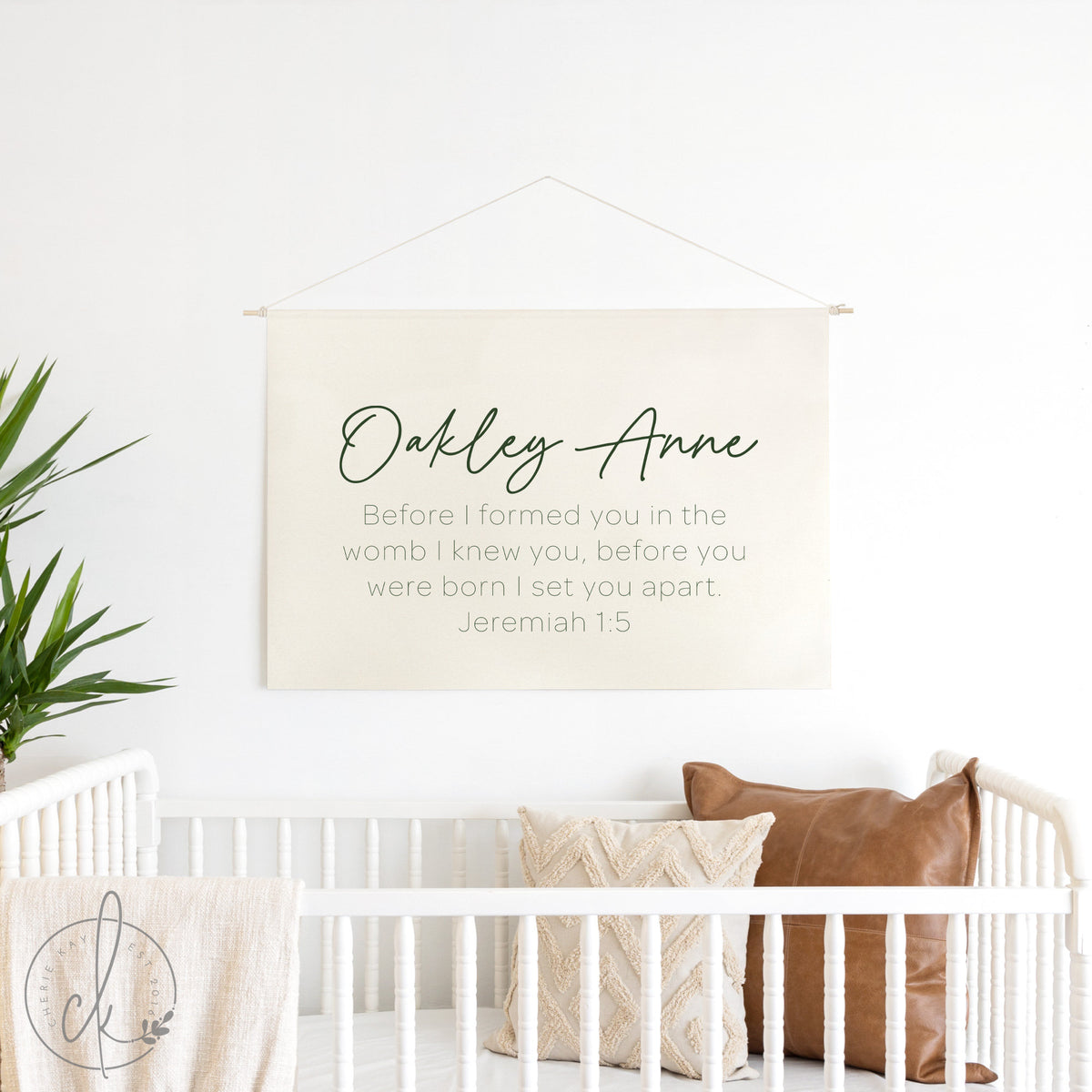 Personalized Baby Name Sign | Custom Nursery Wall Art | Baby Shower Gift | Jeremiah 1:5 Scripture Decor | Eleanor Ava | 25