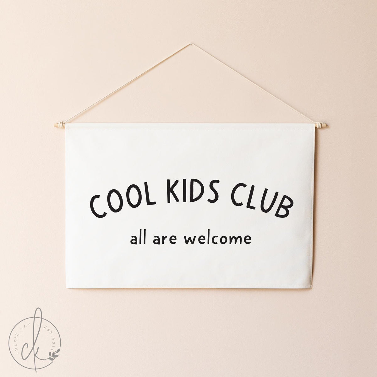 Cool Kids Club Nursery Sign | All Are Welcome Wall Banner | Playroom Decor | Kids Room Canvas Sign | Positive Classroom Wall Decor | 70