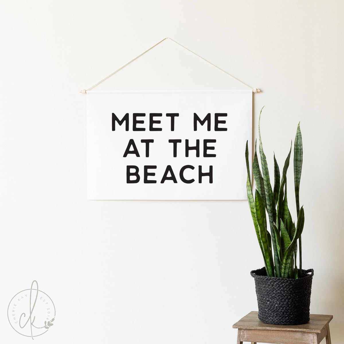 Meet Me at the Beach Canvas Sign | Beach House Wall Decor | Relaxing Coastal and Ocean-Themed Home Art | 53