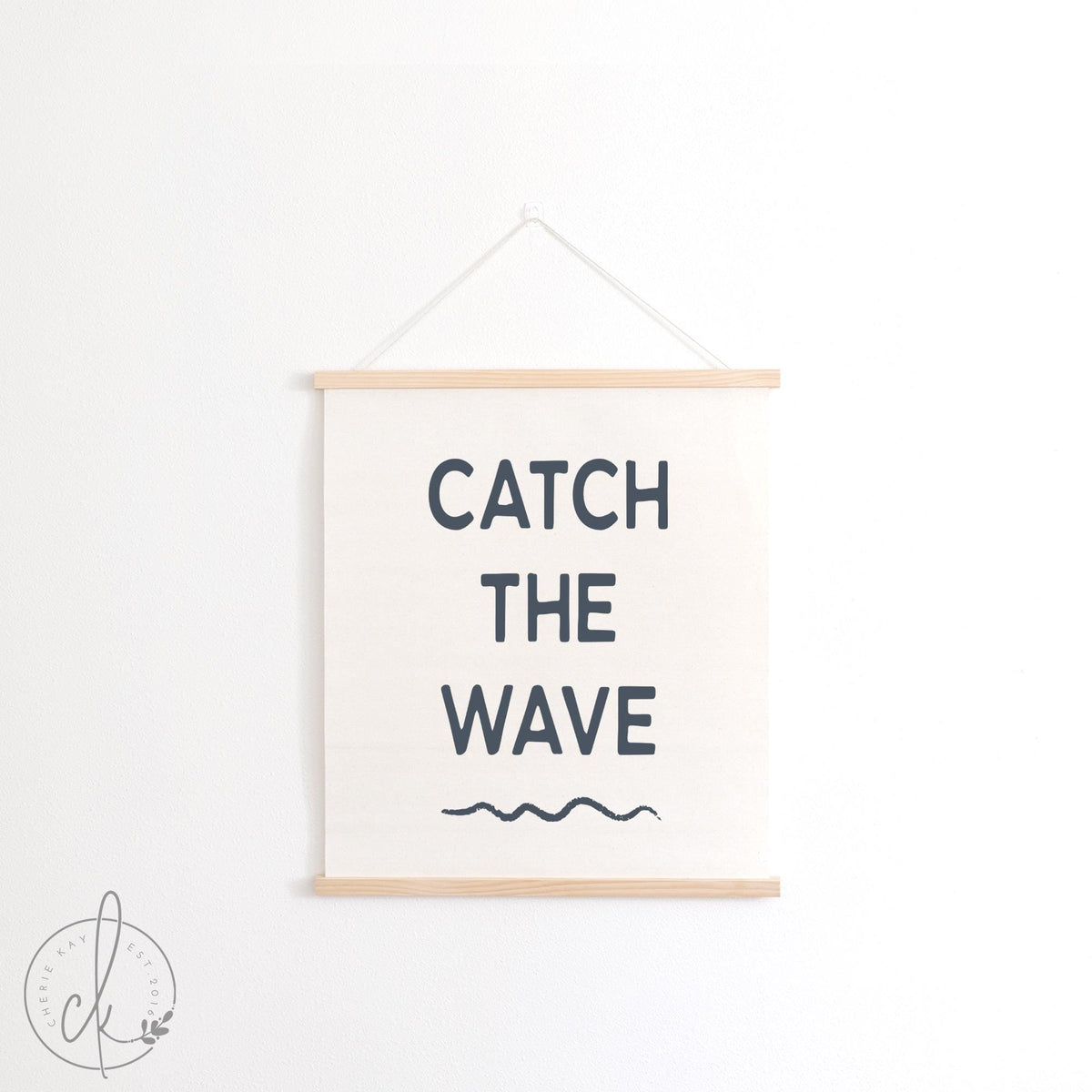 Catch the Wave Canvas Flag | Coastal Wall Decor | Beach House Art | Surf Room Decor | Ocean-Themed Kids Room | Nautical Wall Hanging | 55