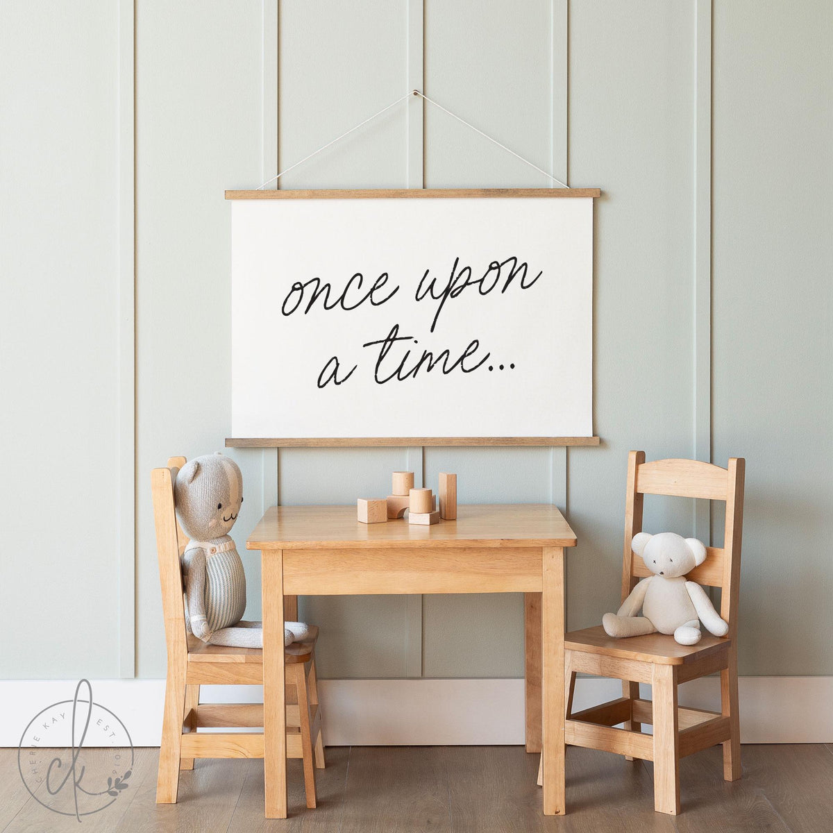 Once Upon a Time Canvas Flag | Storytime Decor for Kids&#39; Rooms, Playrooms, or Classrooms | For Library Shelves and Book Nooks | 68