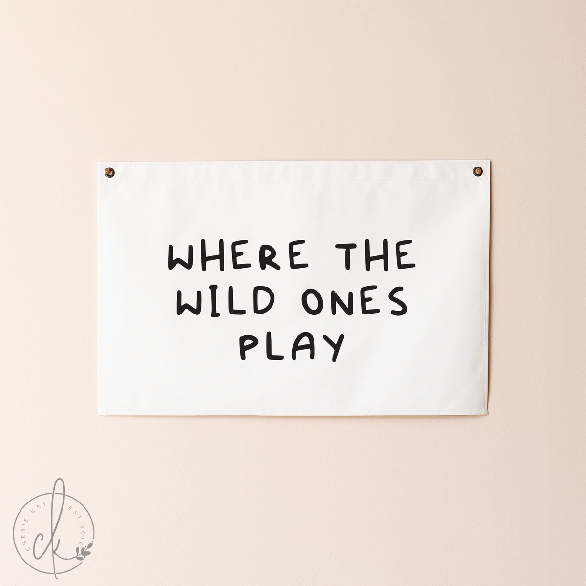 Where the Wild Ones Play Canvas Sign | Kids Room Decor | Nursery Wall Art | Playroom Inspirational Banner | Neutral Playroom Decor | 69