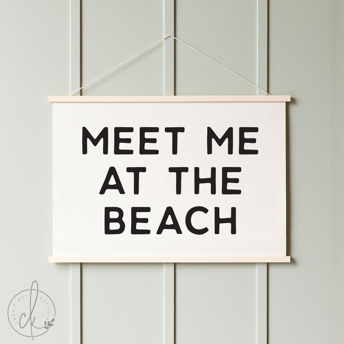 Meet Me at the Beach Canvas Sign | Beach House Wall Decor | Relaxing Coastal and Ocean-Themed Home Art | 53