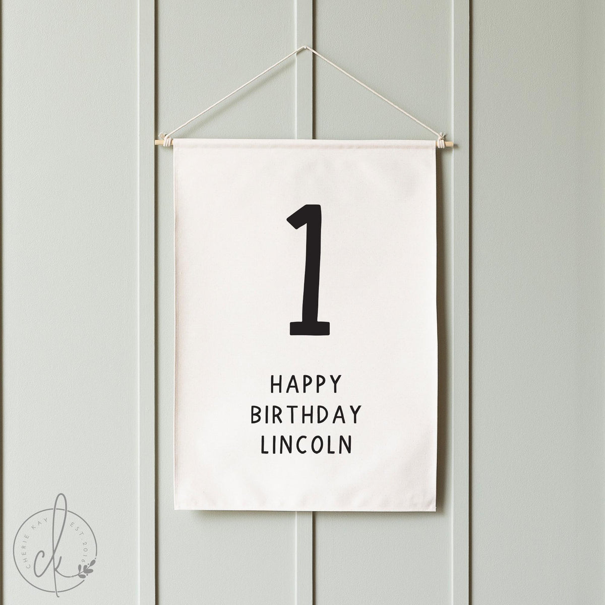 Personalized Happy Birthday Canvas Flag | 74