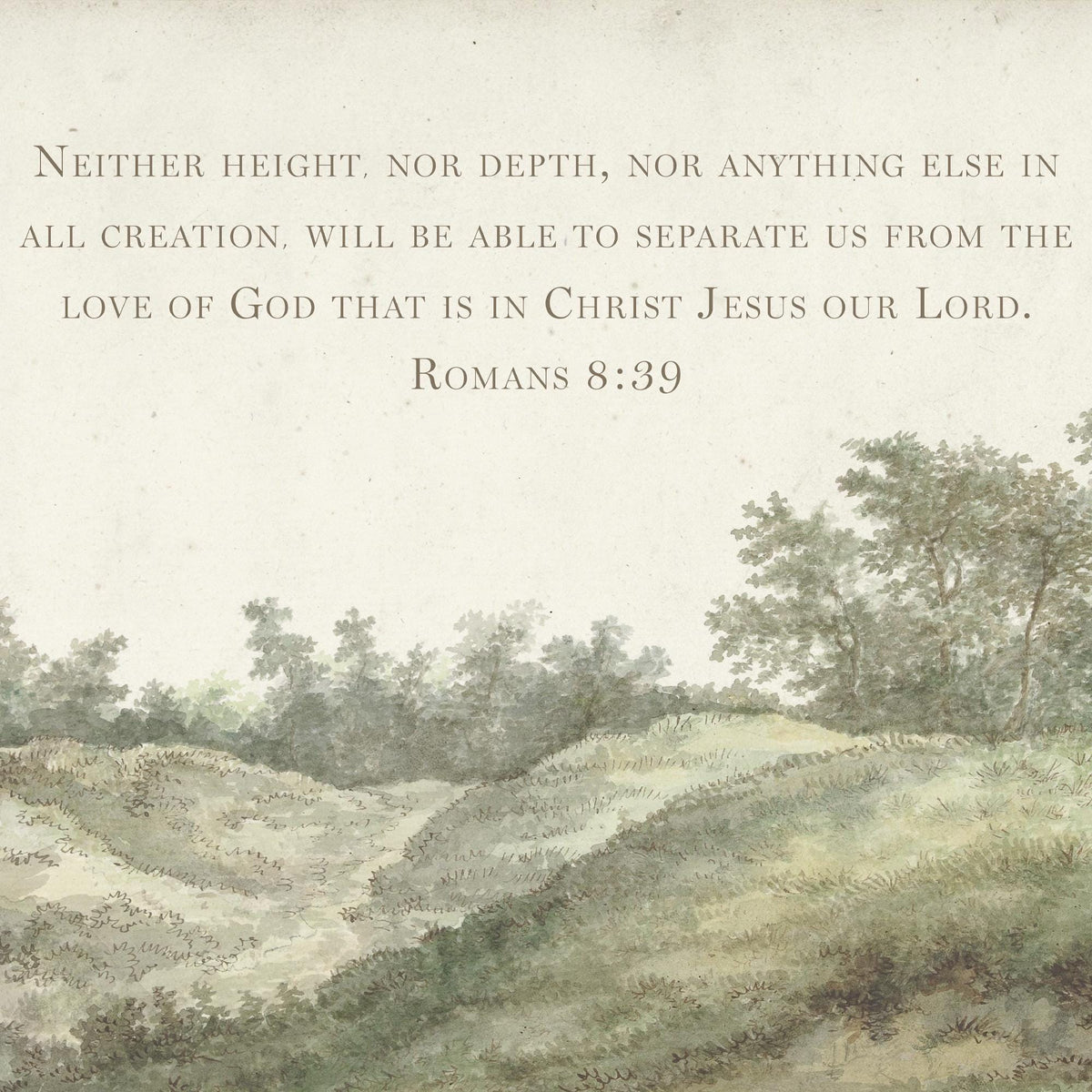 Romans 8:39 Christian Canvas Tapestry | Large Bible Verse Wall Art | Scenic Landscape Painting | Inspirational Scripture Home Decor | T68