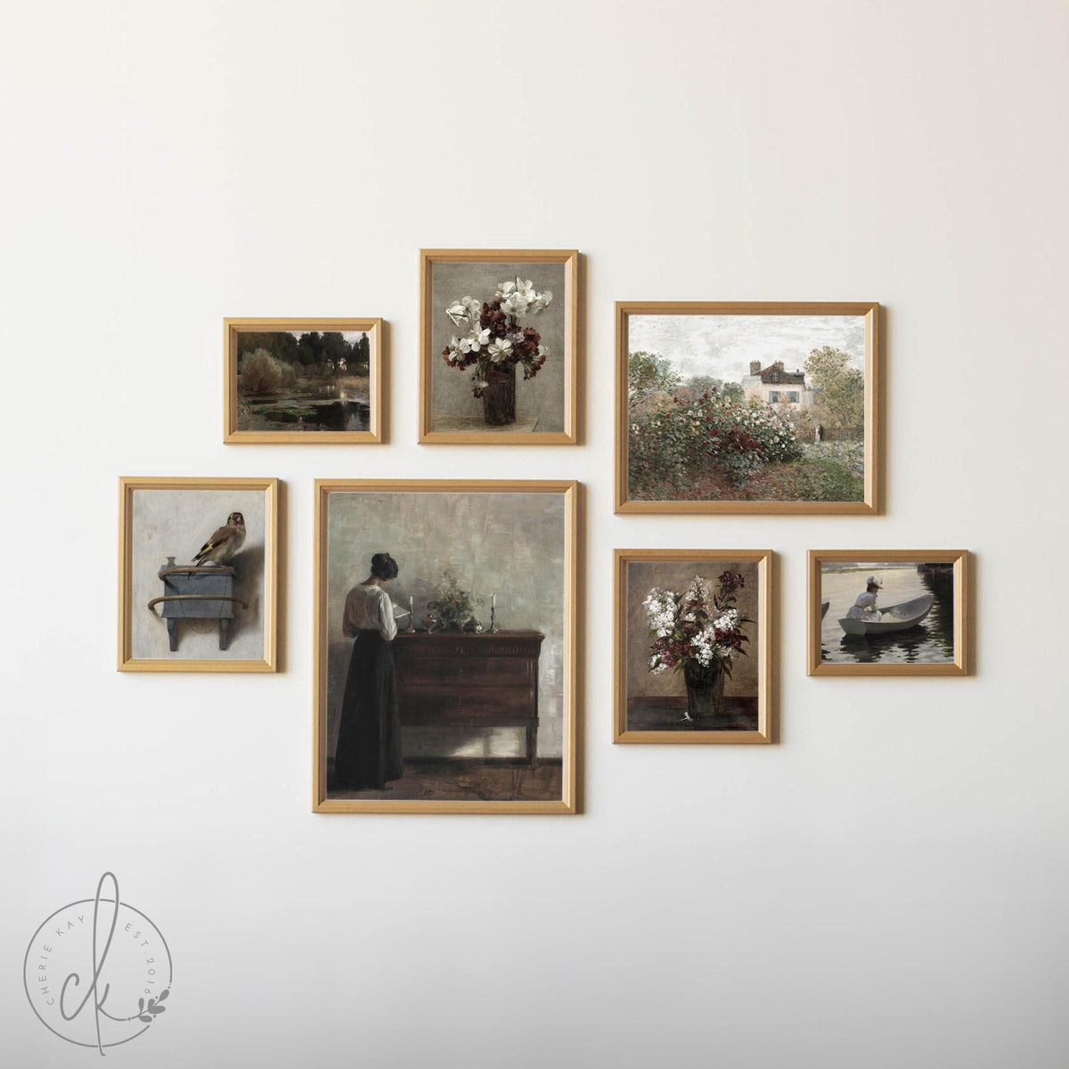 Vintage Gallery Wall Art Set | Framed Vintage Prints for Living Room | Rustic Home Decor | Elegant Wall Art | Moody Gallery Set | G32