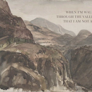 When I’m Walking Through The Valley | Wood Framed Canvas | Mountain Landscape Painting With Scripture | Psalm 23 Wall Art | N47