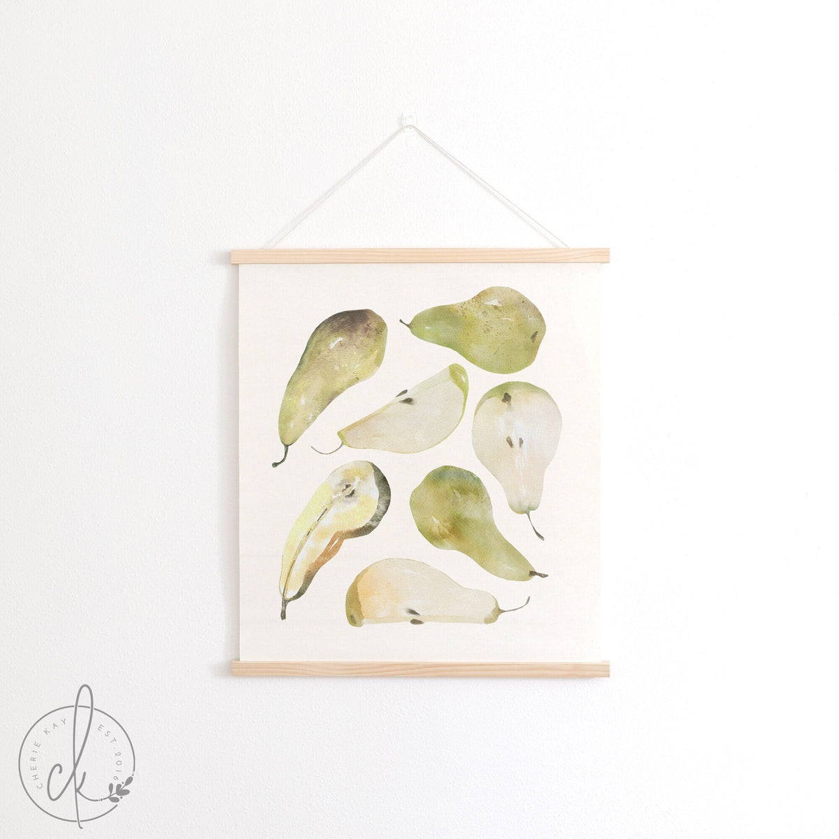 Pears | Canvas Wall Art | Kitchen Wall Decor | Fruit Sign | Kitchen Wall Art | Watercolor Pears | Kitchen And Dining